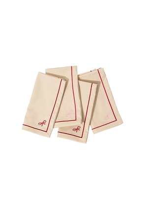 Frasier Sterling Bows Dinner Napkins Set Of 4 in Cream.