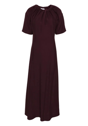 Viktor & Rolf gathered-neckline crepe maxi dress - Purple