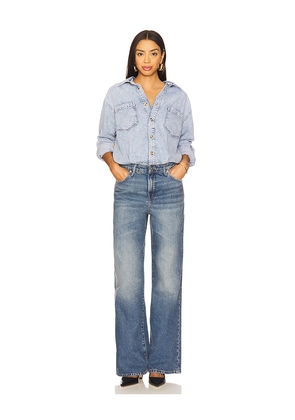 Good American Denim Shirt Jumpsuit in Blue. Size L. Also in M, S, XS, XXXXL/4X.