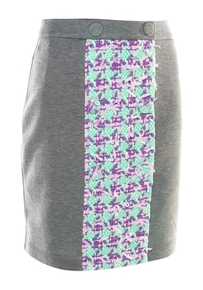 Moschino Pre-Owned tweed-panel midi skirt - Grey