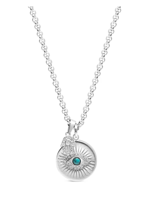 Nialaya Jewelry Evil Eye Hamsa Hand pendant necklace - Silver