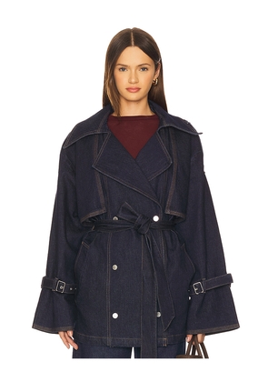 Gestuz Summer Trenchcoat in Blue. Size 34. Also in 36, 38, 40.