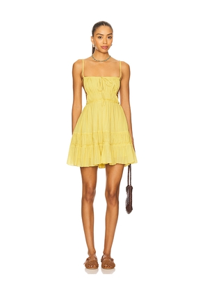 Free People x free-est Taking Sides Mini Dress In Silent Lime in Lemon. Size L. Also in M, S, XL, XS.