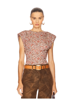 Isabel Marant Etoile Devani Top in Rust. Size 34/2. Also in 36/4, 38/6, 40/8.