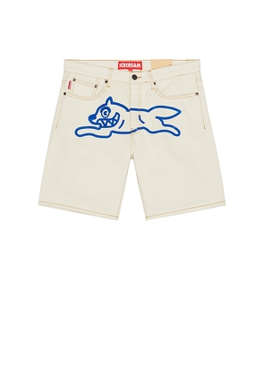 ICECREAM Jean Shorts in White. Size 30. Also in 32, 34, 38.