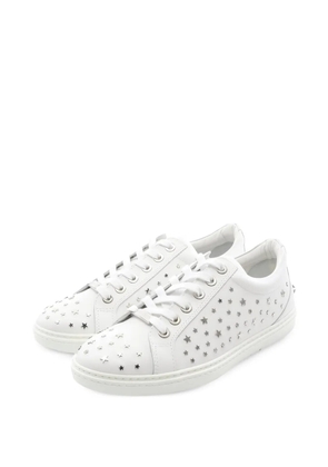 Jimmy Choo Pre-Owned 2010s star-studs leather sneakers - White