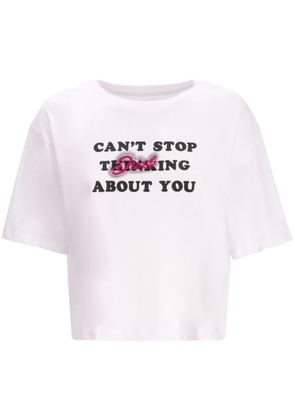 Armani Exchange slogan-print cotton T-shirt - White