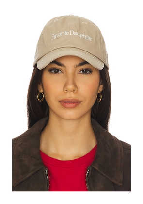 Favorite Daughter Classic Logo Baseball Hat in Beige.