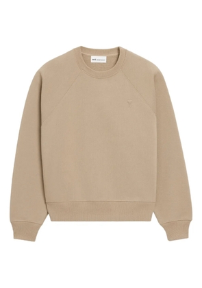 AMI Paris Ami De Coeur embossed raglan sweatshirt - Neutrals