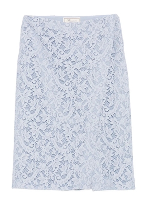 Blumarine lace floral midi skirt - Blue