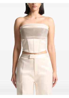 Manière De Voir Cora satin bandeau corset top - Neutrals