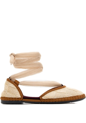 FLABELUS Isabella ribbon weave espadrilles - Neutrals