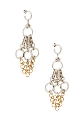 Isabel Marant Awar Long Earrings in Metallic Silver.