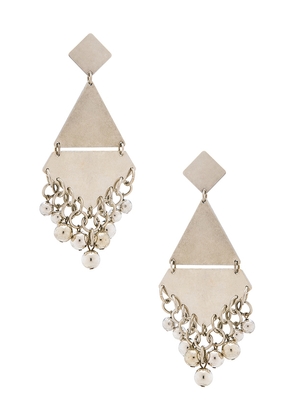 Isabel Marant Mia Pendant Earrings in Metallic Silver.