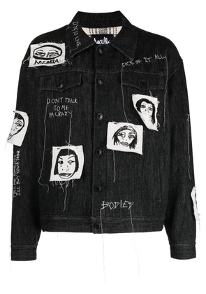 Haculla Sick Of It All embroidered denim jacket - Black