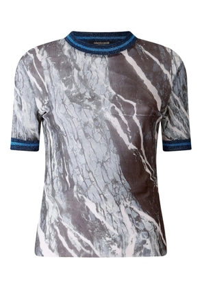 Roberto Cavalli marble-print T-shirt - Grey