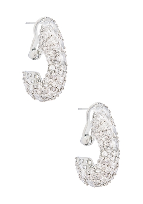Jennifer Behr Etta Earrings in Metallic Silver.