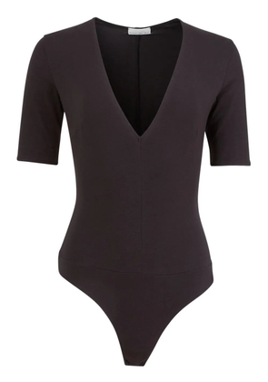 Fleur Du Mal deep V-neck bodysuit - Black