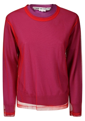 Comme Des Garçons double-layered top - Purple