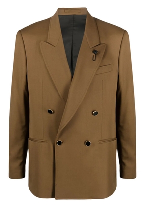 Lardini double-breasted wool blazer - Brown