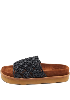 Chloé Pre-Owned woven platform slides - Black