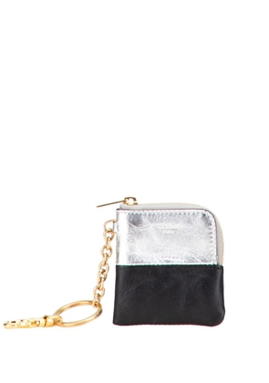 Celine Pre-Owned 2012-2018 Bicolor Leather Key Ring coin pouch - Black