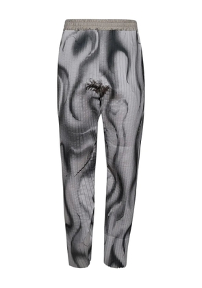 Casella Meyer pleated swirl-print trousers - Grey