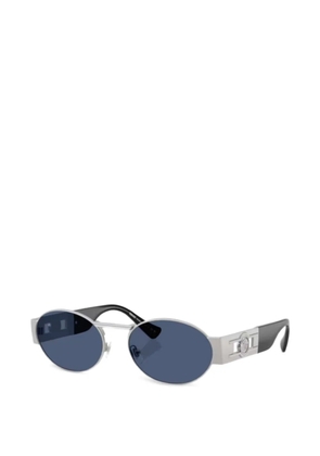 Versace Eyewear logo-detail oval-frame sunglasses - Silver