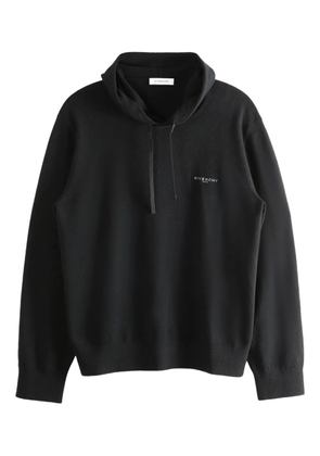 Givenchy logo hooded wool knitwear - Black