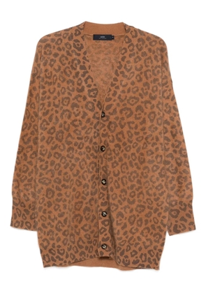 arch4 Mr Dubois leopard-print cardigan - Brown