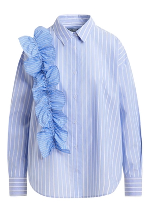 Essentiel Antwerp Ibody ruffle-detail striped shirt - Blue