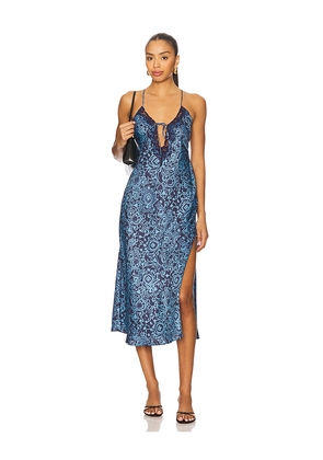 Free People Someone Like You Midi Slip Dress in Blue,Navy. Size L. Also in M, S, XL, XS.
