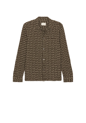 Far Afield Busy Shirt in Brown. Size L. Also in M, S, XL/1X.