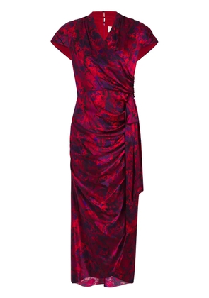 Cinq A Sept Gail floral-print silk dress - Red