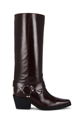 INTENTIONALLY BLANK Josephine Boot in Burgundy. Size 10. Also in 7, 8, 9.