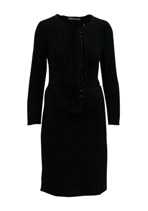 Prada Pre-Owned bouclé-texture skirt suit - Black