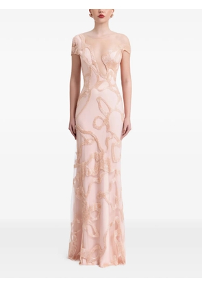 Gemy Maalouf bead-embellished dress - Pink