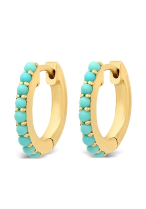 Jennifer Meyer 18k yellow gold small huggie turquoise earrings
