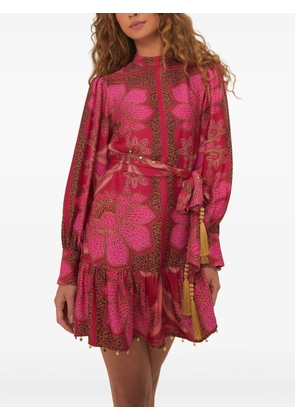 FARM Rio tassel-embellished patterned mini dress - Pink