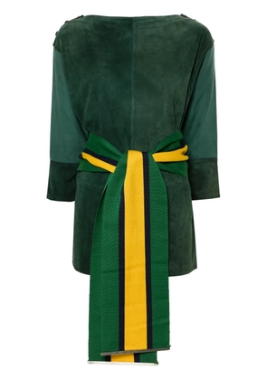 Gianfranco Ferré Pre-Owned 1980s tied-waist suede blouse - Green