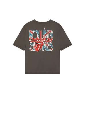 Junk Food Rolling Stones UK Flag Oversized Tee in Grey. Size L/XL. Also in S/M.