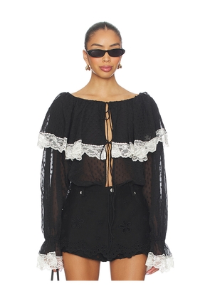 For Love & Lemons June Top in Black. Size M. Also in L, S, XL, XS.