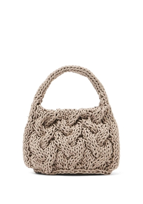 JW Anderson small cable-knit tote bag - Neutrals