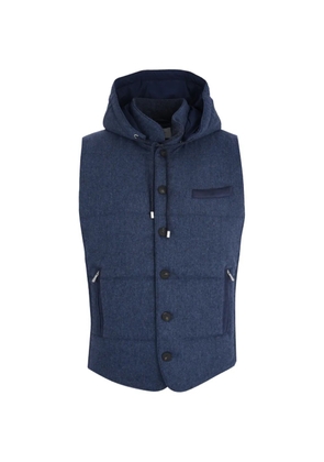 Gran Sasso button-fastening hooded gilet - Blue