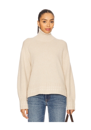Guest In Residence Cropped Rib Turtleneck in Beige. Size L. Also in M, S, XL, XS.