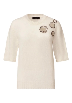 Fabiana Filippi jewel-embroidery cut-out sweater - Neutrals