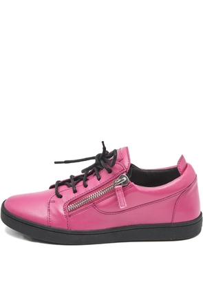 Giuseppe Zanotti Vintage Frankie leather zip sneakers - Pink