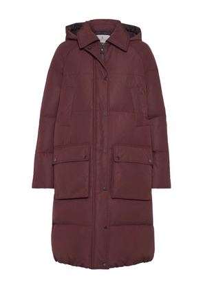 Brunello Cucinelli hooded quilted coat - Red