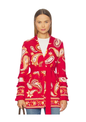 Hayley Menzies Jude Jacquard Cardigan in Red. Size S. Also in XL.