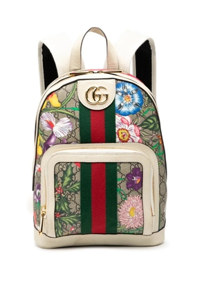 Gucci Pre-Owned 2016-2025 Small GG Supreme Flora Ophidia backpack - Brown